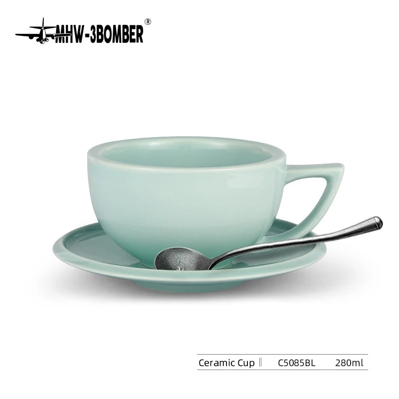 MHW-3BOMBER 280ml Ceramic Art Latte & Espresso Cup Set