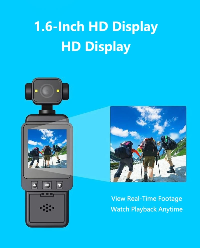 Kamera sportowa lenovo 4k wodoodporna z podwójnymi ekranami