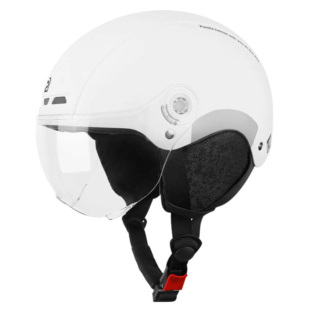 Kask rowerowy pemila z goglami, ochroną uszu i odblaskami - dla dorosłych mtb szosa e-bike