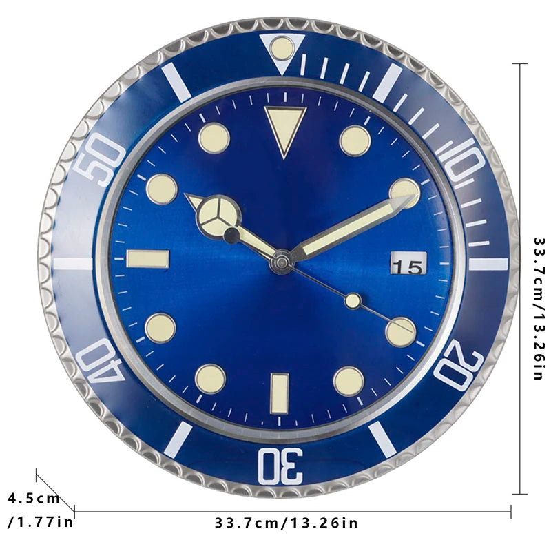 Luxury Modern Metal Wall Clock with Digital Luminescence