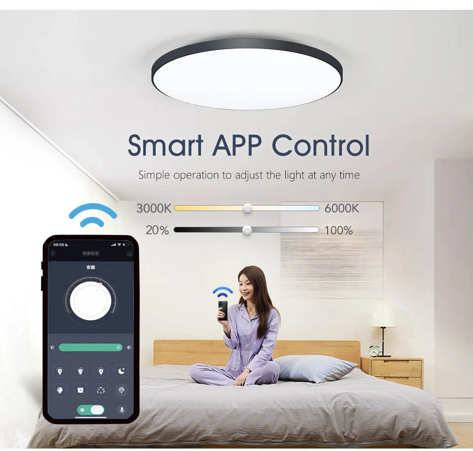 MARPOU Dimmable LED Ceiling Lamp - Modern Bedroom Lighting
