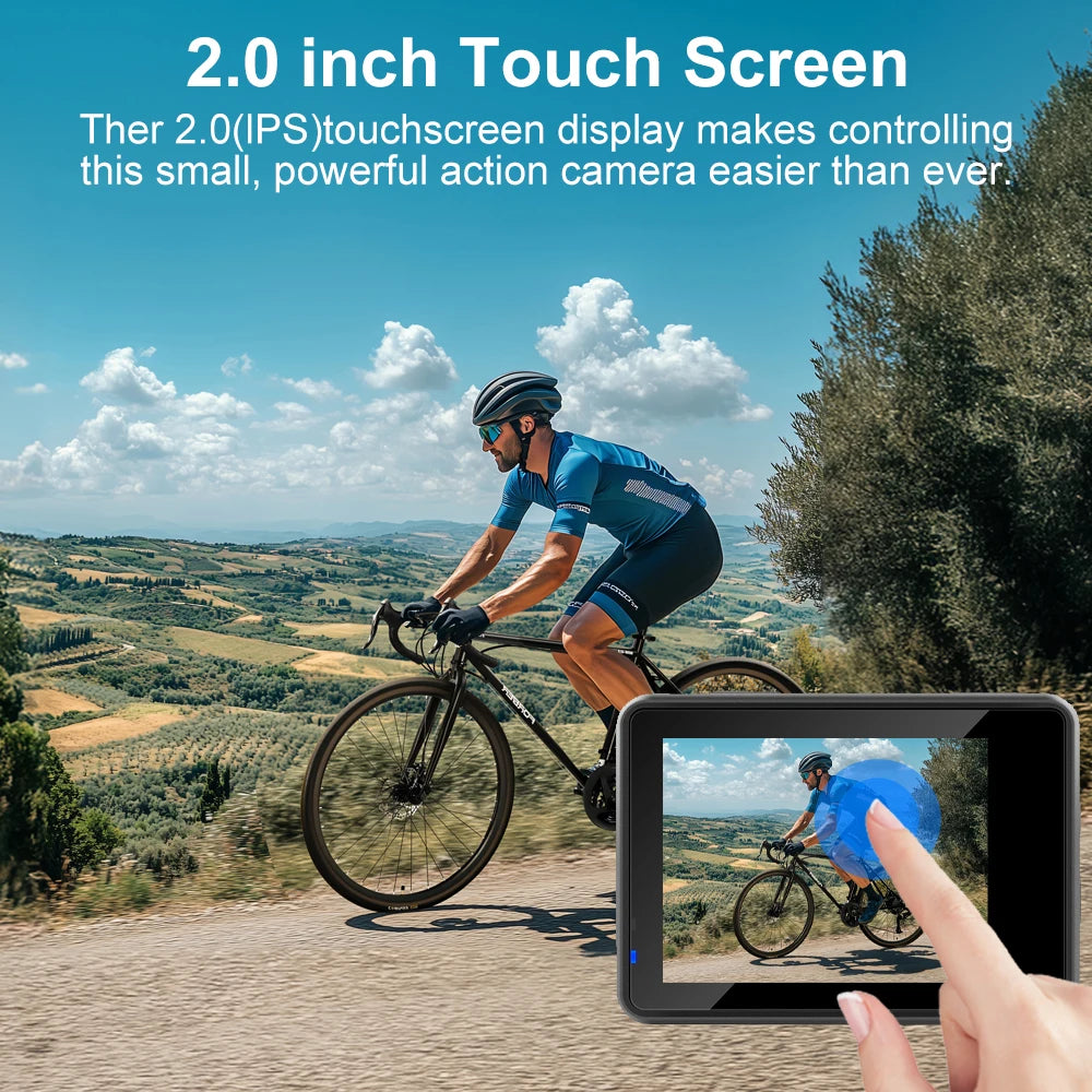 Ourlife kamera akcji 4k - wodoodporna, wi-fi, dotykowy ekran lcd | uchwyć przygody