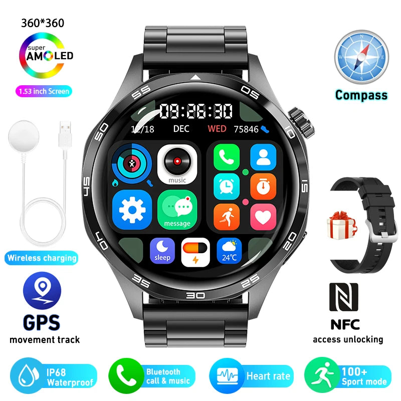 Zegarek smart watch 5 pro | gps, nfc, amoled, rozmowy bluetooth