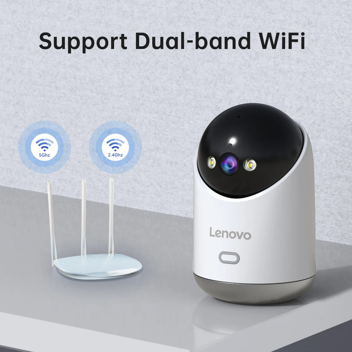Lenovo 5MP Smart WiFi Outdoor Security Camera with Night Vision