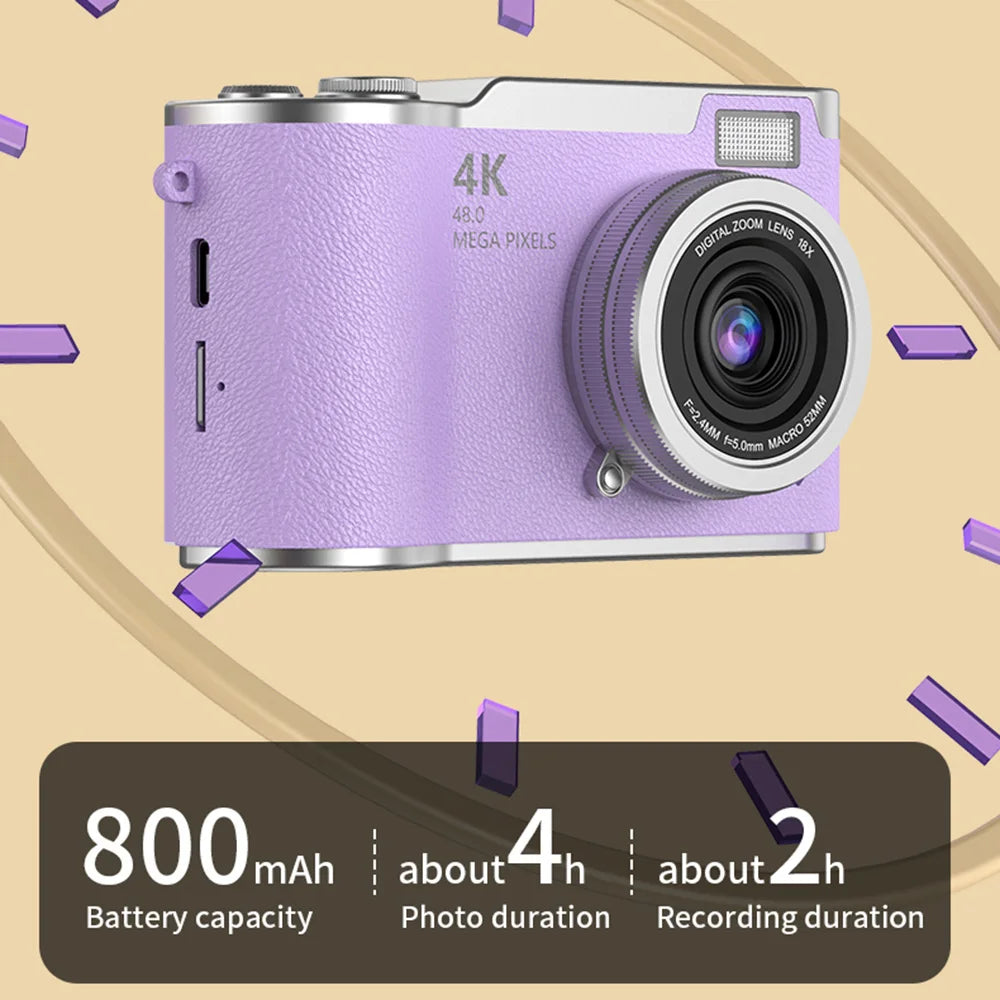 Aparat cyfrowy 4k 48mp | obrotowy ekran i stabilizacja obrazu
