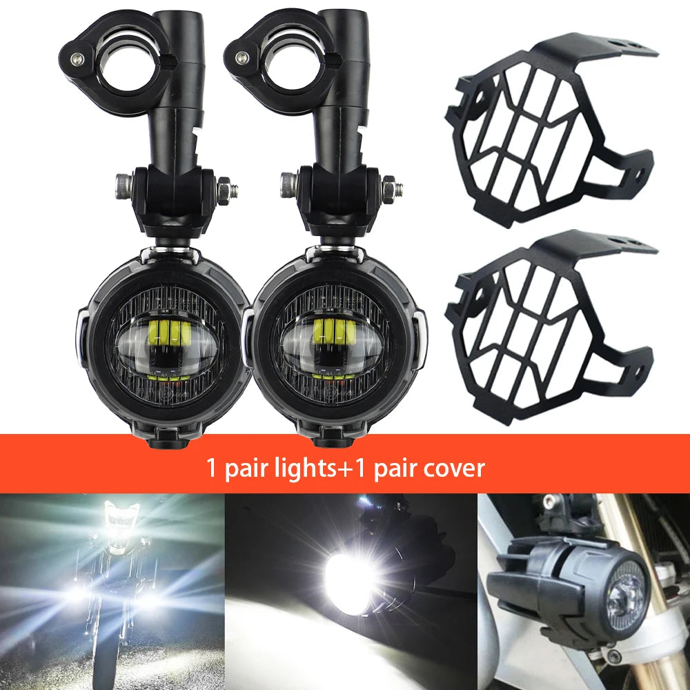 Wysokowydajne pomocnicze lampy przeciwmgielne led do motocykli bmw r1200gs, f800gs, k1600 i uniwersalnych | 40w 6000k