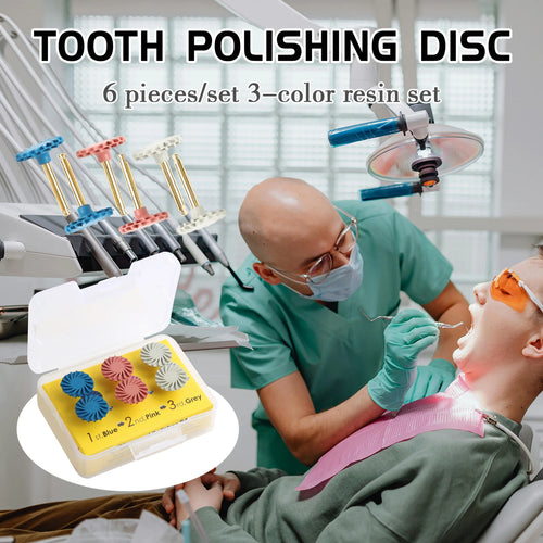 6Pcs Dental Diamond Polishing Discs Set for Composite Resin RA Burs