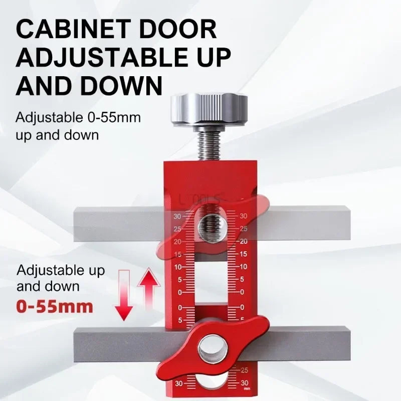 Cabinet Door Leveling & Installation Jig - 2-in-1 Positioning & Drilling Tool