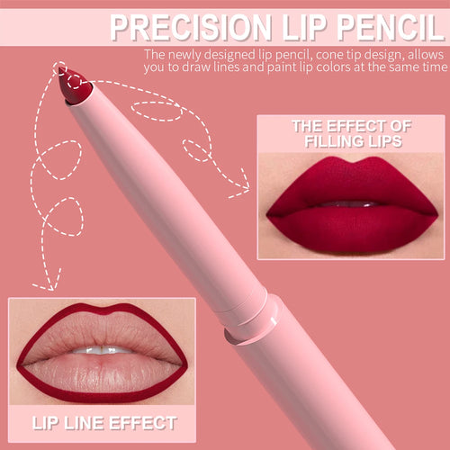 6pcs Long-Lasting Waterproof Lip Liner Pen & Gloss Set - Beauty Makeup