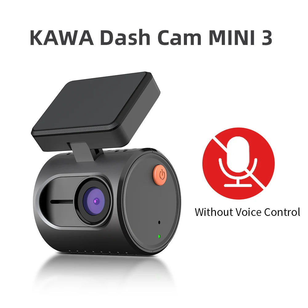 Kamera samochodowa kawa dash cam mini 3 - 2k, sterowanie głosem, noktowizja, wifi