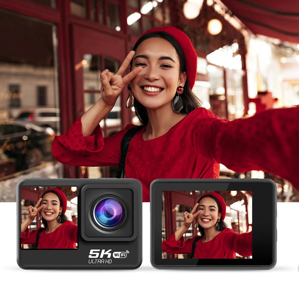 Kamera sportowa sony imx576 5k 4k60fps wodoodporna 48mp z wi-fi