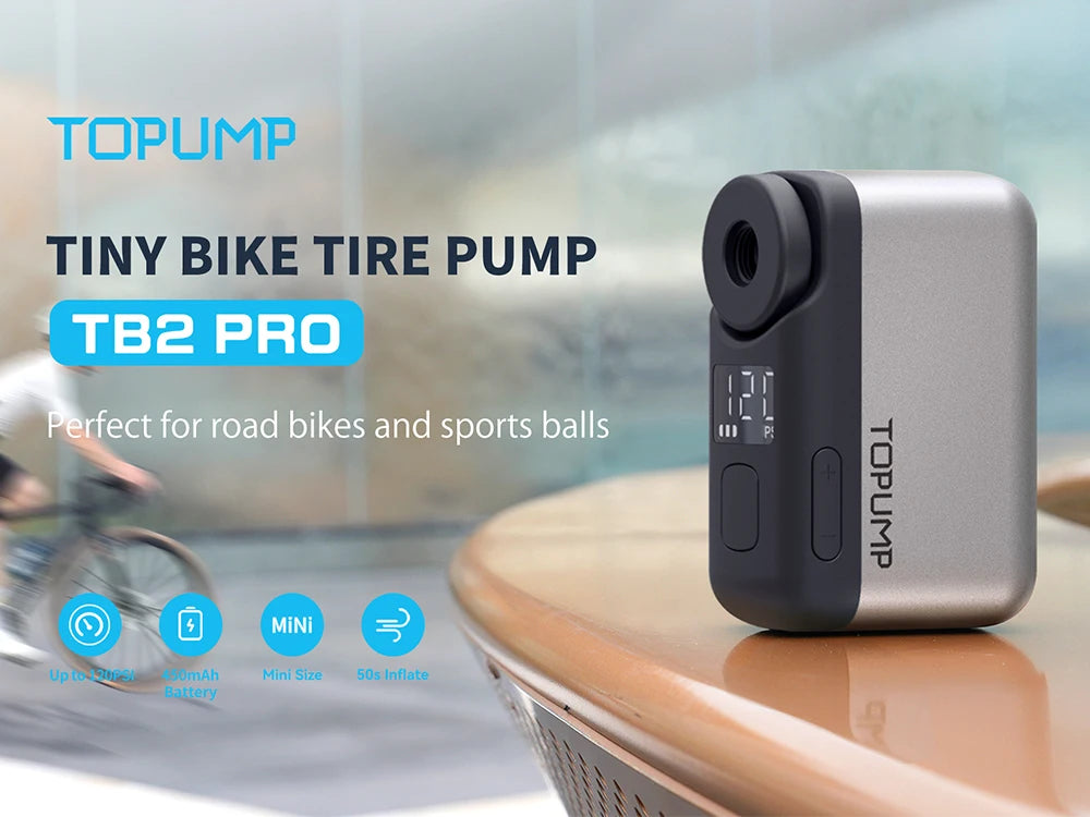 Topump tb2 pro mini elektryczna pompka rowerowa - przenośny kompresor