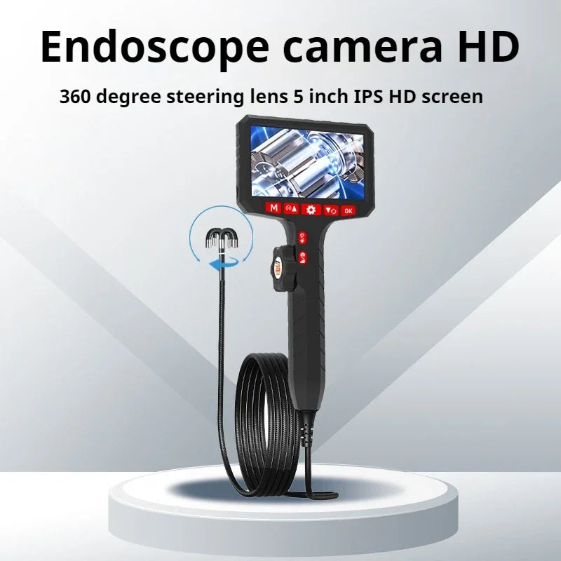 Przemysłowa kamera endoskopowa 3.9mm hd obrotowa dwukierunkowa z wyświetlaczem 5.0"