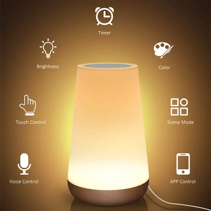 Inteligentna lampka nocna tuya wifi led - ściemniana lampa dotykowa z usb, alexa i google home