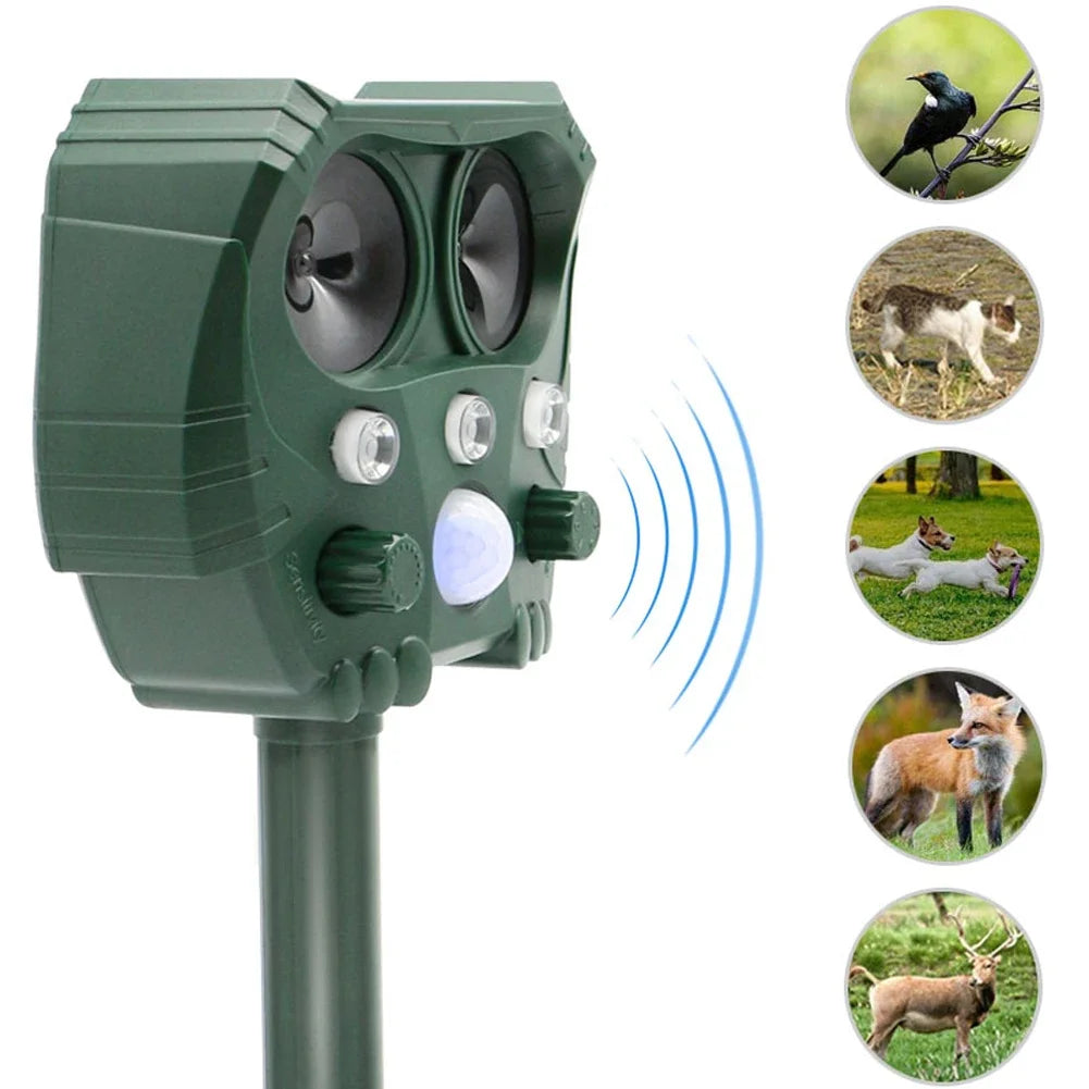 Solar Powered Ultrasonic Animal Repeller | Garden & Yard Deterrent