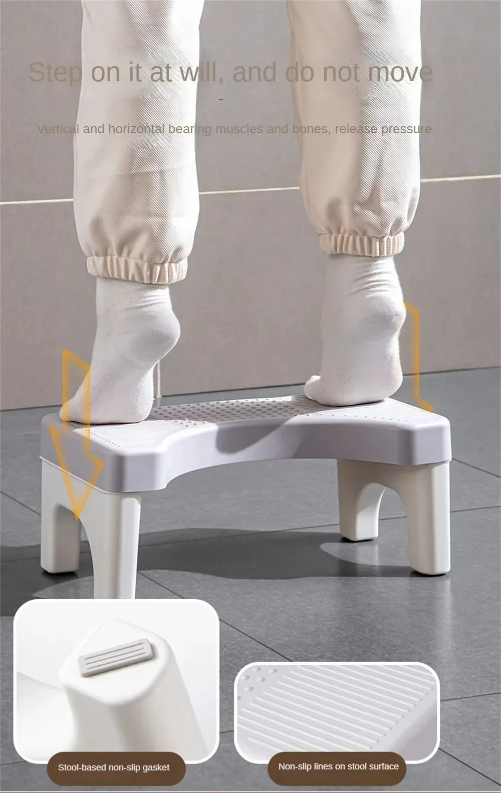 Ergonomiczny podnóżek toaletowy dla dzieci, kobiet w ciąży i osób starszych