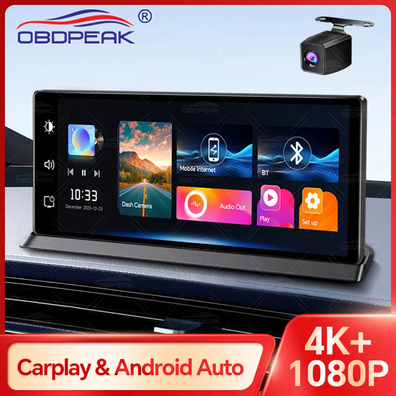 K2 pro 11.3" 4k bezprzewodowy carplay android auto kamera samochodowa z gps i podwójnym obiektywem