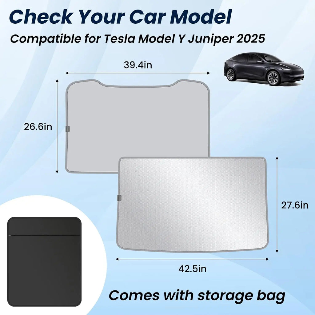 Osłony przeciwsłoneczne dachu do tesli model 3 highland 2026 i modelu y | blokada ciepła tkaniną ice cloth