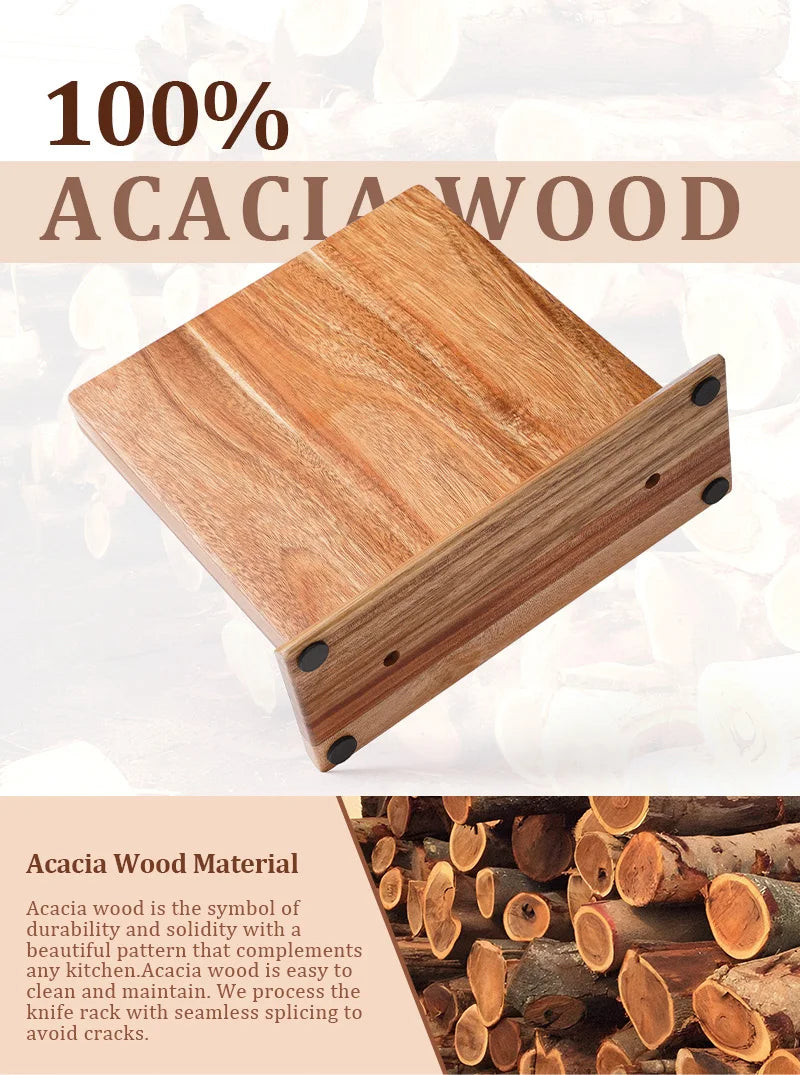 Premium Acacia Magnetic Knife Block - Organize & Display
