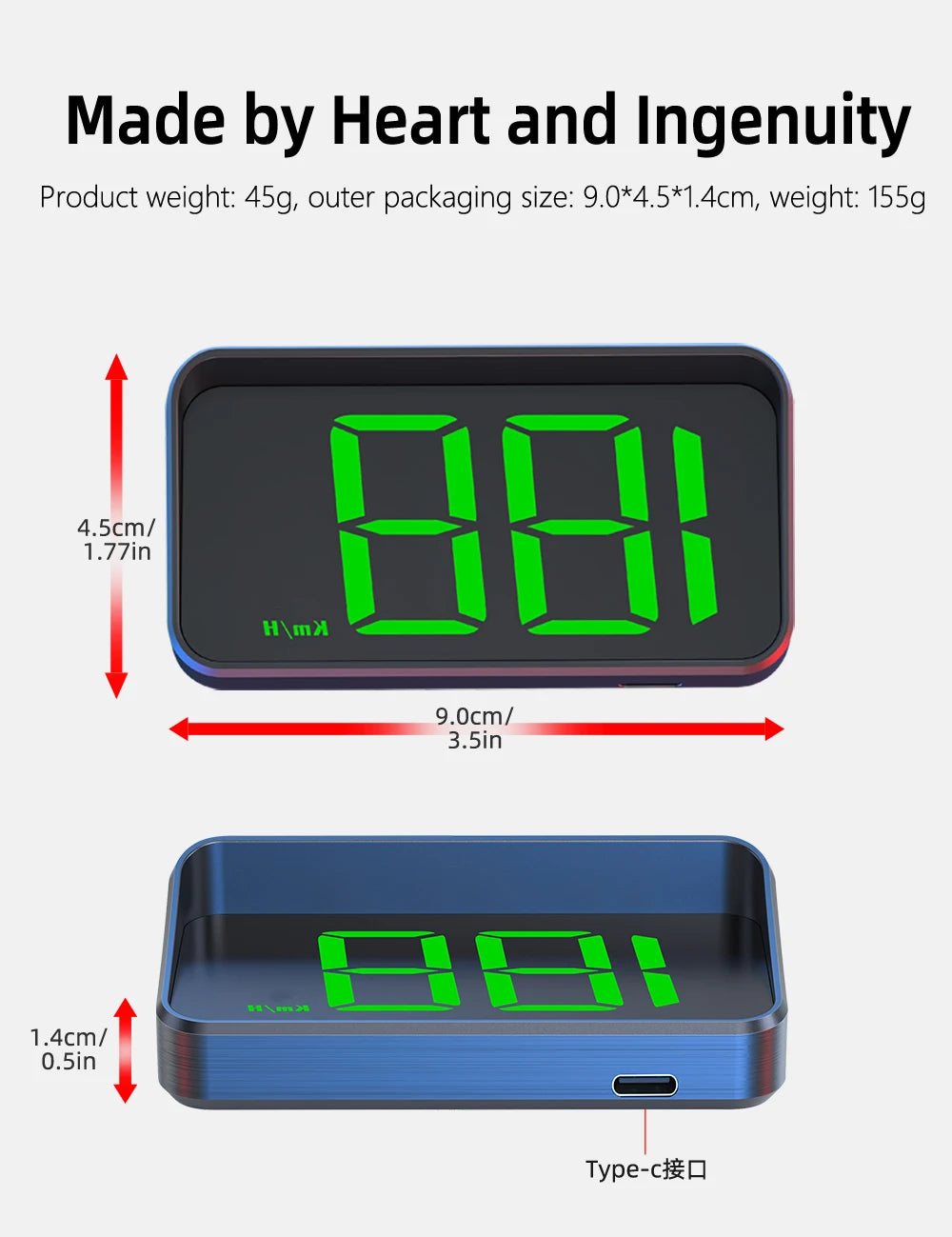 M2 HD Car HUD Windshield Projector | GPS Speedometer Display