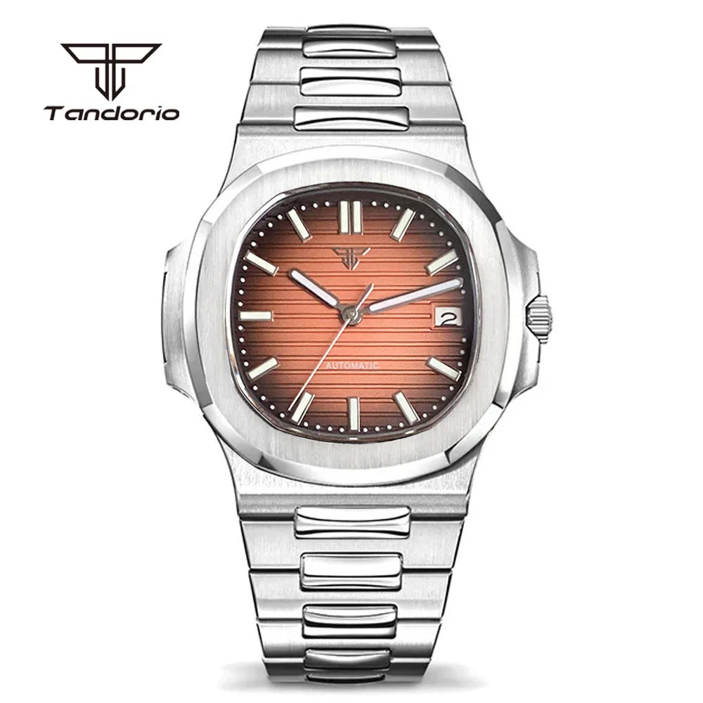 Męski zegarek automatyczny tandorio square - szafir, luminiscencja, mechanizm nh35
