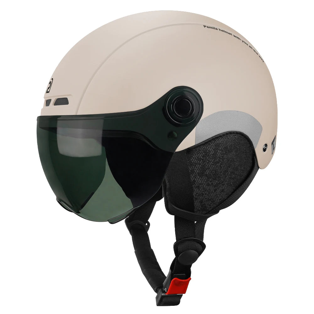 Kask rowerowy pemila z goglami, ochroną uszu i odblaskami - dla dorosłych mtb szosa e-bike