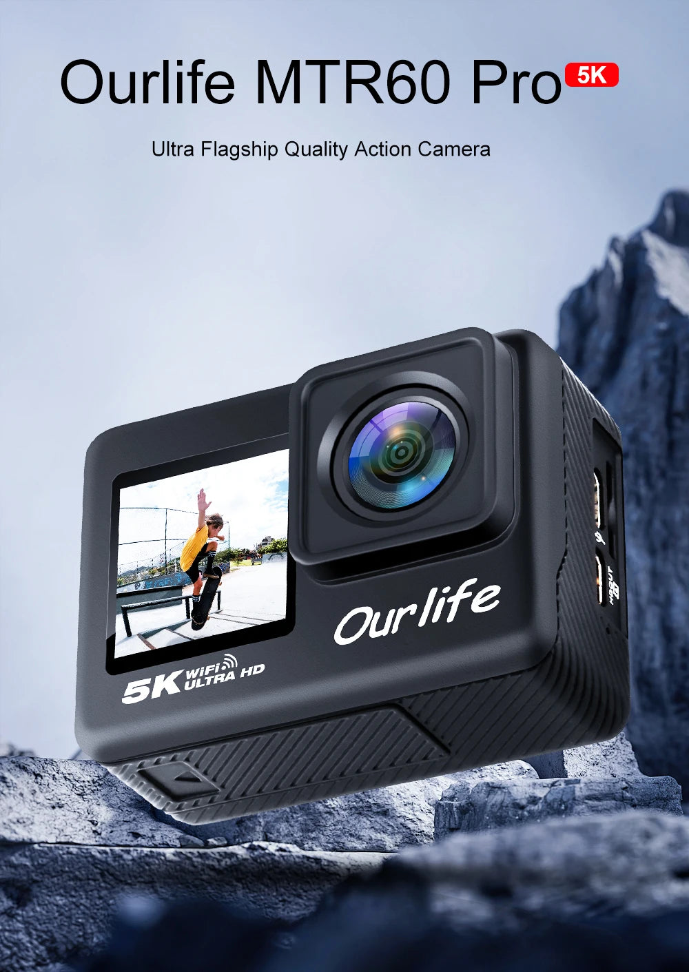 Ourlife kamera akcji 4k - wodoodporna, wi-fi, dotykowy ekran lcd | uchwyć przygody