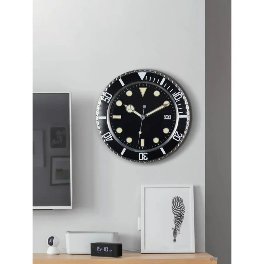 Luxury Creative Metal Wall Clock - Modern Luminescent Design