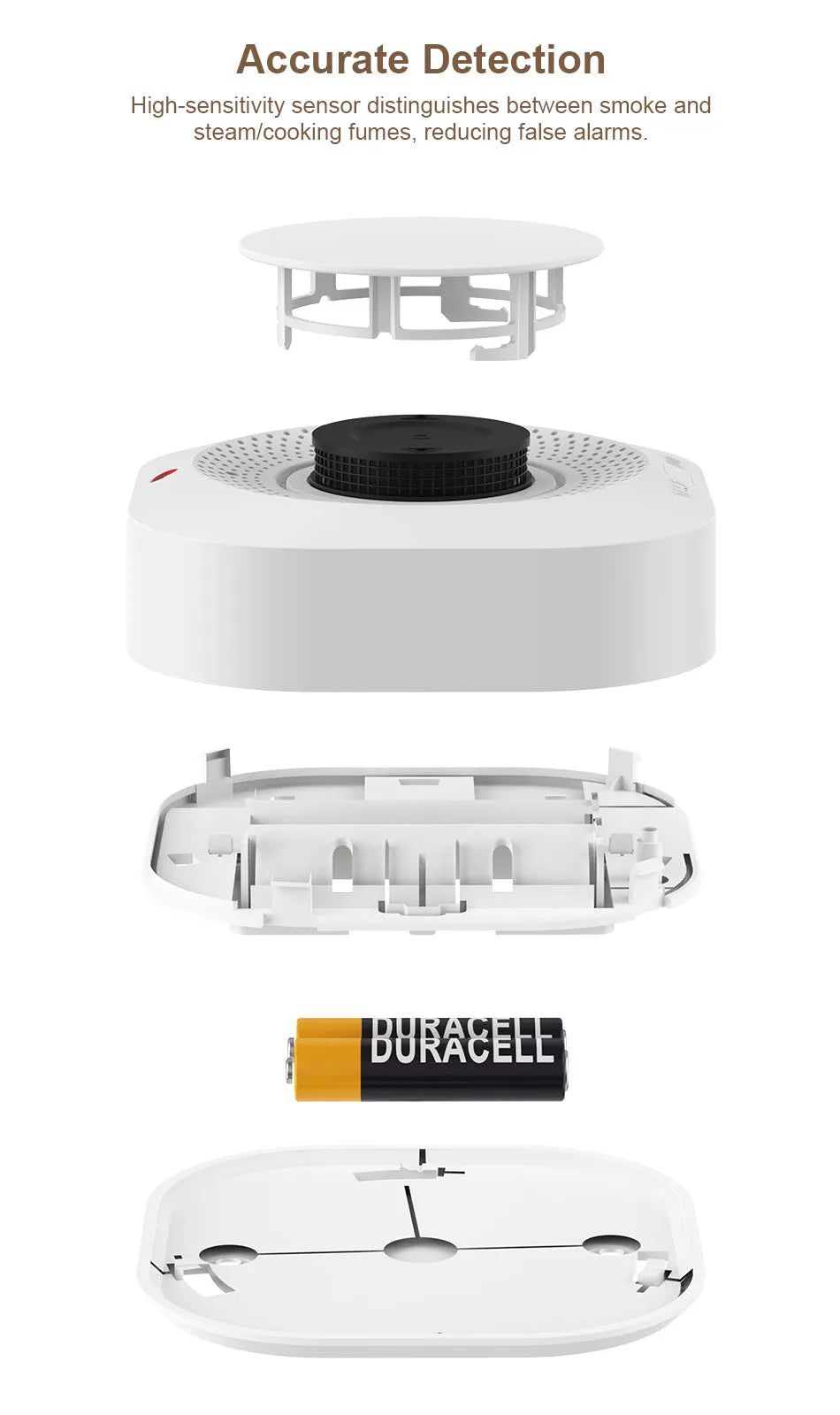 Inteligentny czujnik dymu zigbee wifi do bezpieczeństwa domu tuya smart life