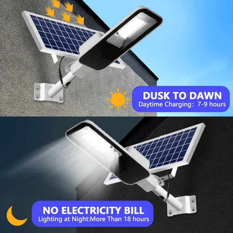 Latarnia uliczna solarna 200w - zewnętrzna, wodoodporna, automatyczna