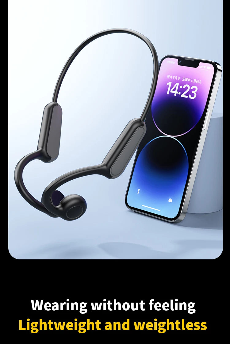 Słuchawki z przewodnictwem kostnym b8 | sportowe bezprzewodowe bluetooth 5.3 ipx5