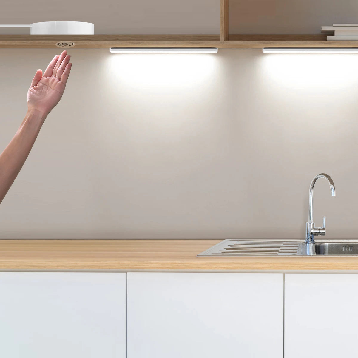 Smart LED Under Cabinet Lighting | Hand Scan Motion Sensor & Dimmer