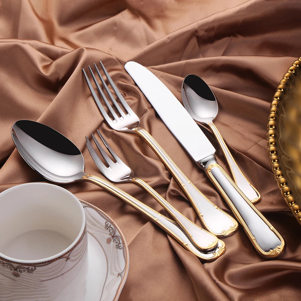 Vabena Premium 24-Pc 18/10 Stainless Steel Flatware Set for 6