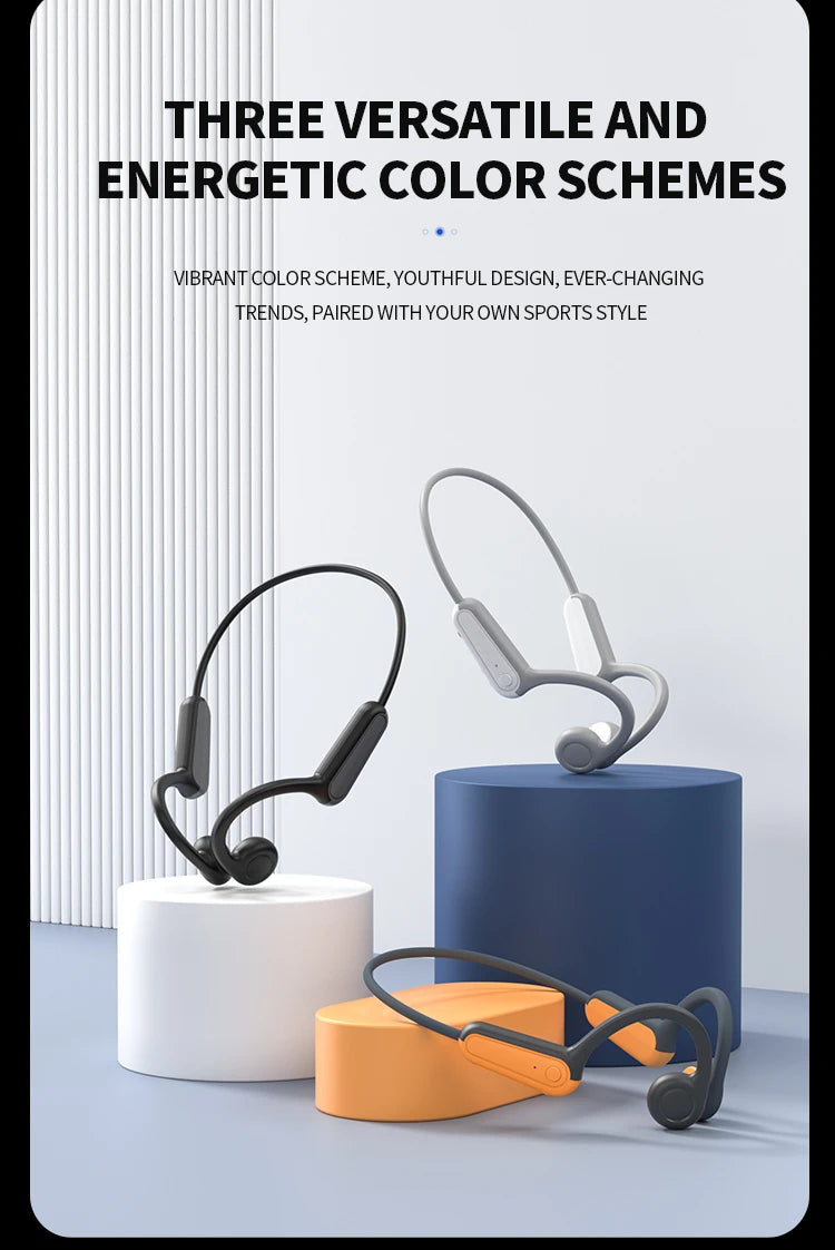 Słuchawki z przewodnictwem kostnym b8 | sportowe bezprzewodowe bluetooth 5.3 ipx5
