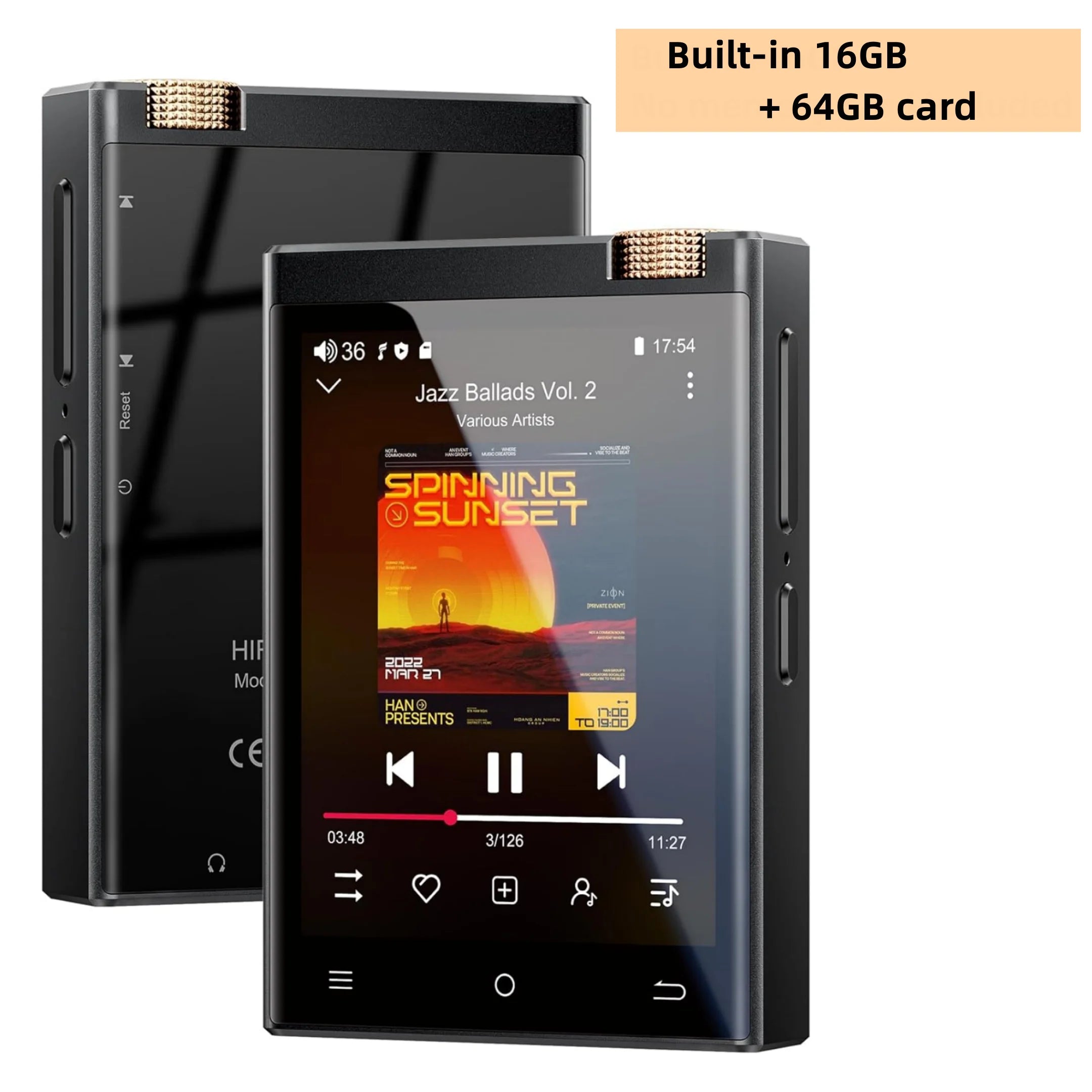 Odtwarzacz hi-fi mp3 vabena — bezstratny dźwięk dsd oilsky, bluetooth, wifi, do 1tb