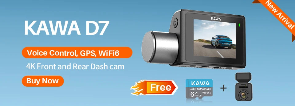 Kamera samochodowa kawa dash cam mini 3 - 2k, sterowanie głosem, noktowizja, wifi