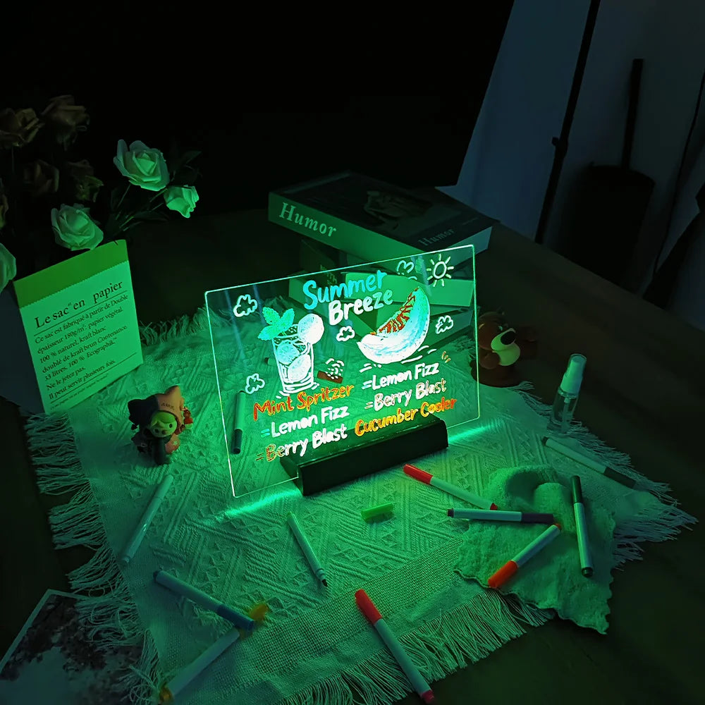 Tablica led do notatek i lampka nocna | plansza do rysowania rgb dla dzieci