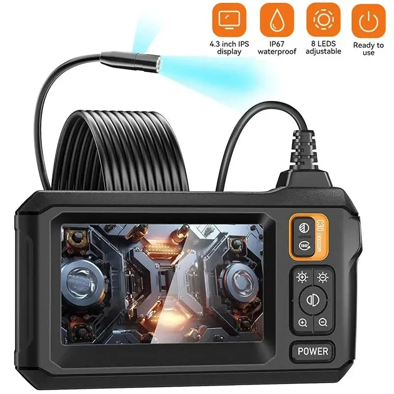 Kamera inspekcyjna vabena 8mm hd1080p | ekran ips 4.3" | wodoodporna ip67 do samochodów i rur
