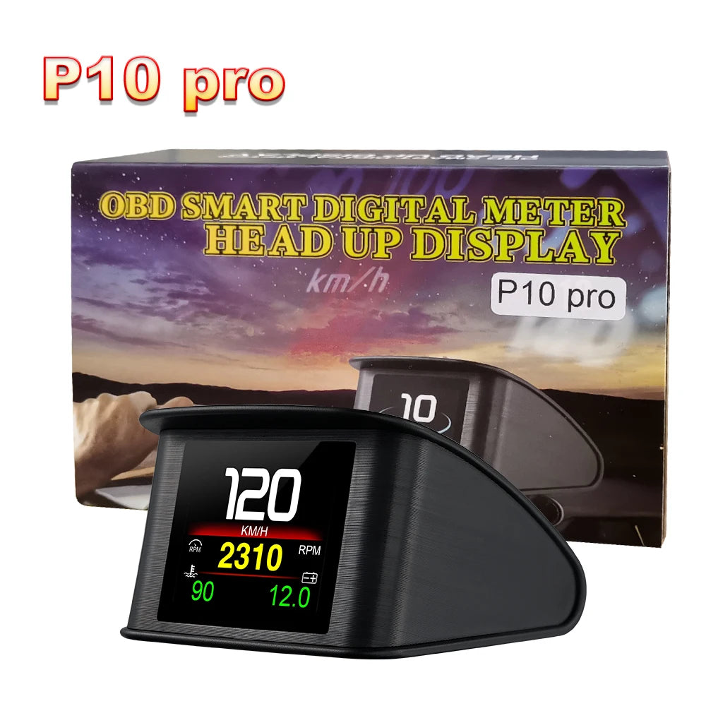 P10 pro wyświetlacz hud obd2 - inteligentny licznik cyfrowy prędkościomierz
