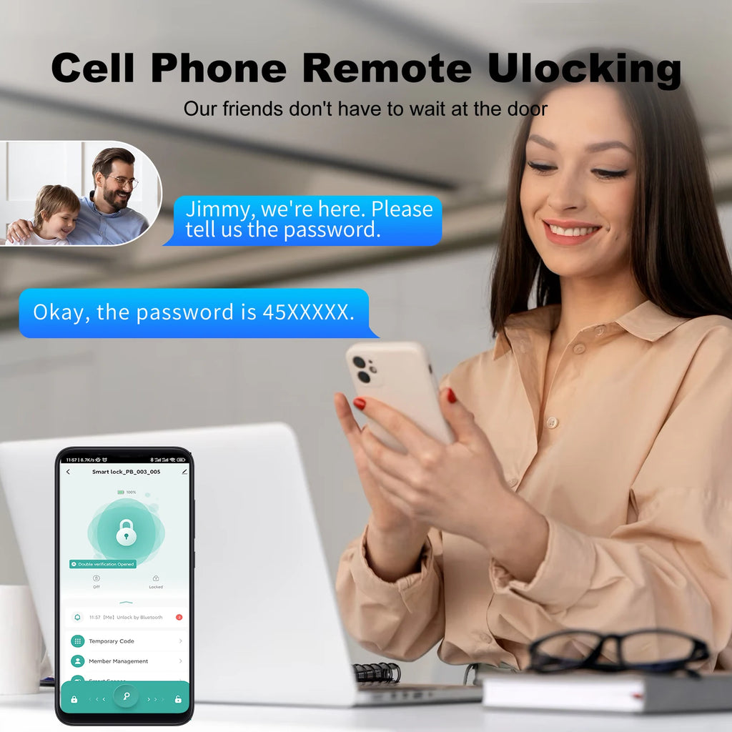 Vabena 4-in-1 Smart Door Lock - Biometric, App, Keypad, Key Entry