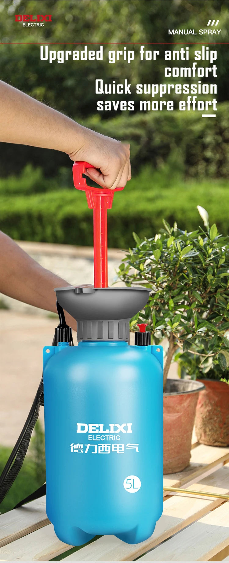 Opryskiwacz ogrodowy delixi electric 3/5/8l – wielofunkcyjny ciśnieniowy do trawnika i ogrodu