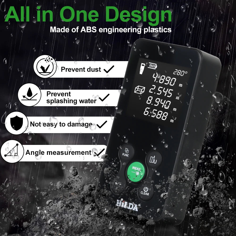 HILDA Laser Rangefinder | Digital Red/Green Light Distance Meter 50M-120M