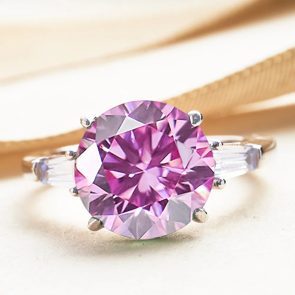 GRA Certified 5CT Moissanite Ring VVS1 Sterling Silver - Timeless Elegance