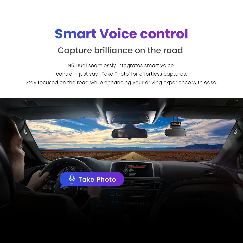 Ddpai n5 dualna kamera samochodowa 4k - przód i tył, nightvis, adas, gps