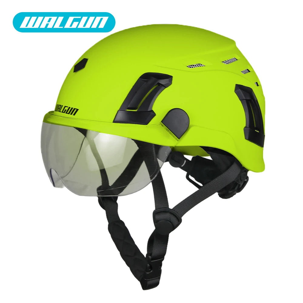 Kask ochronny walgun k202 | praca na wysokości z goglami, wizjerem i ochroną słuchu