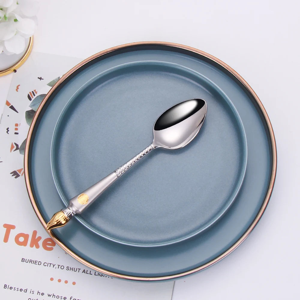 Luxury Vintage Stainless Steel Cutlery Set - Elegant Dining