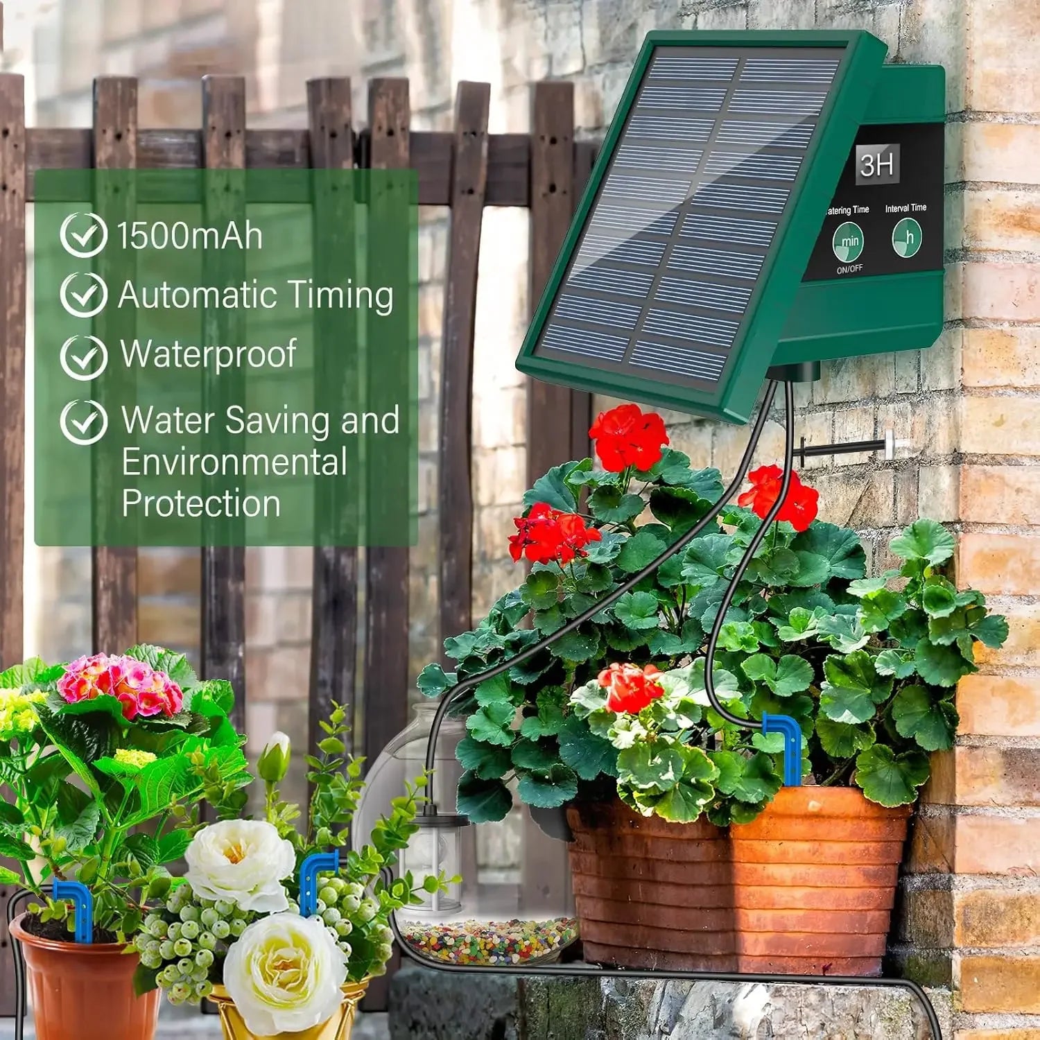 Solarny automatyczny system nawadniania kroplowego do ogrodu i na balkon
