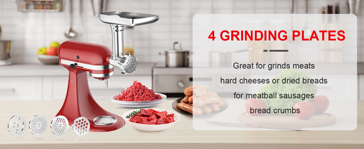 Vabena metalowe przystawki do mielenia mięsa i napełniania kiełbas do mikserów kitchenaid i cuisinart