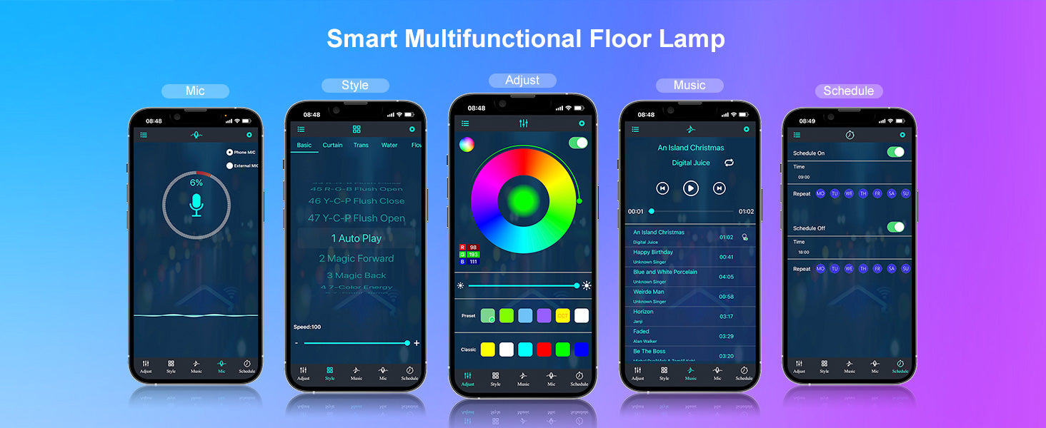 Inteligentna lampa podłogowa narożna rgb vabena – synchronizacja muzyki i sterowanie aplikacją