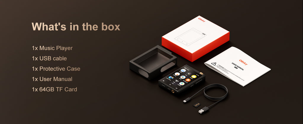 Odtwarzacz hi-fi mp3 vabena — bezstratny dźwięk dsd oilsky, bluetooth, wifi, do 1tb